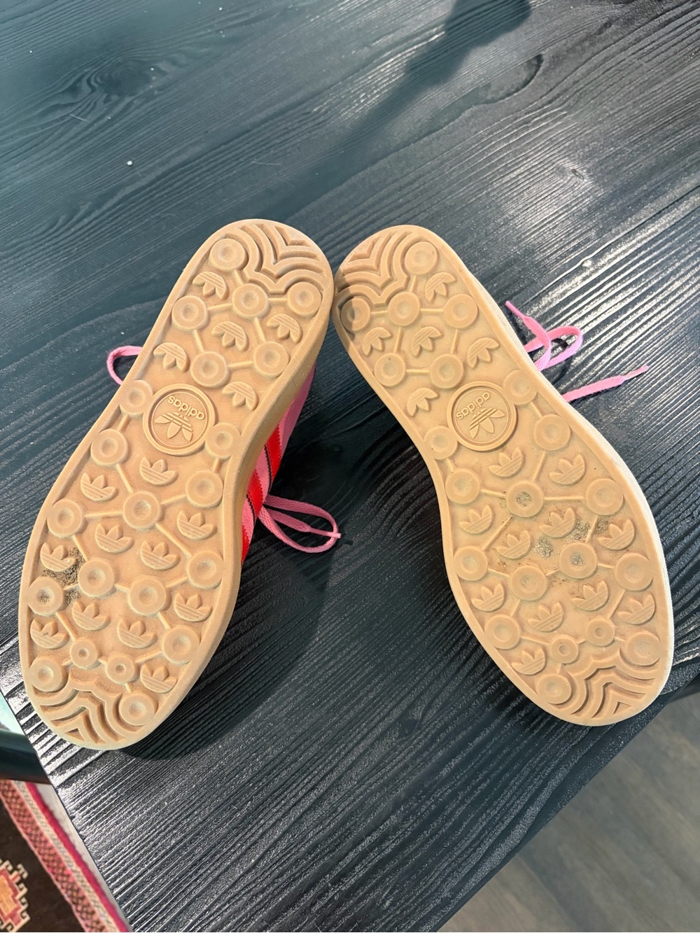 adidas Women’s Pink Suede Platform Sneakers with Gum Sole - Picture 7 of 8